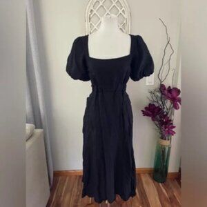 ASTR the Label Angeles Midi Cut Out Lined Blend Dress In Black Size XS